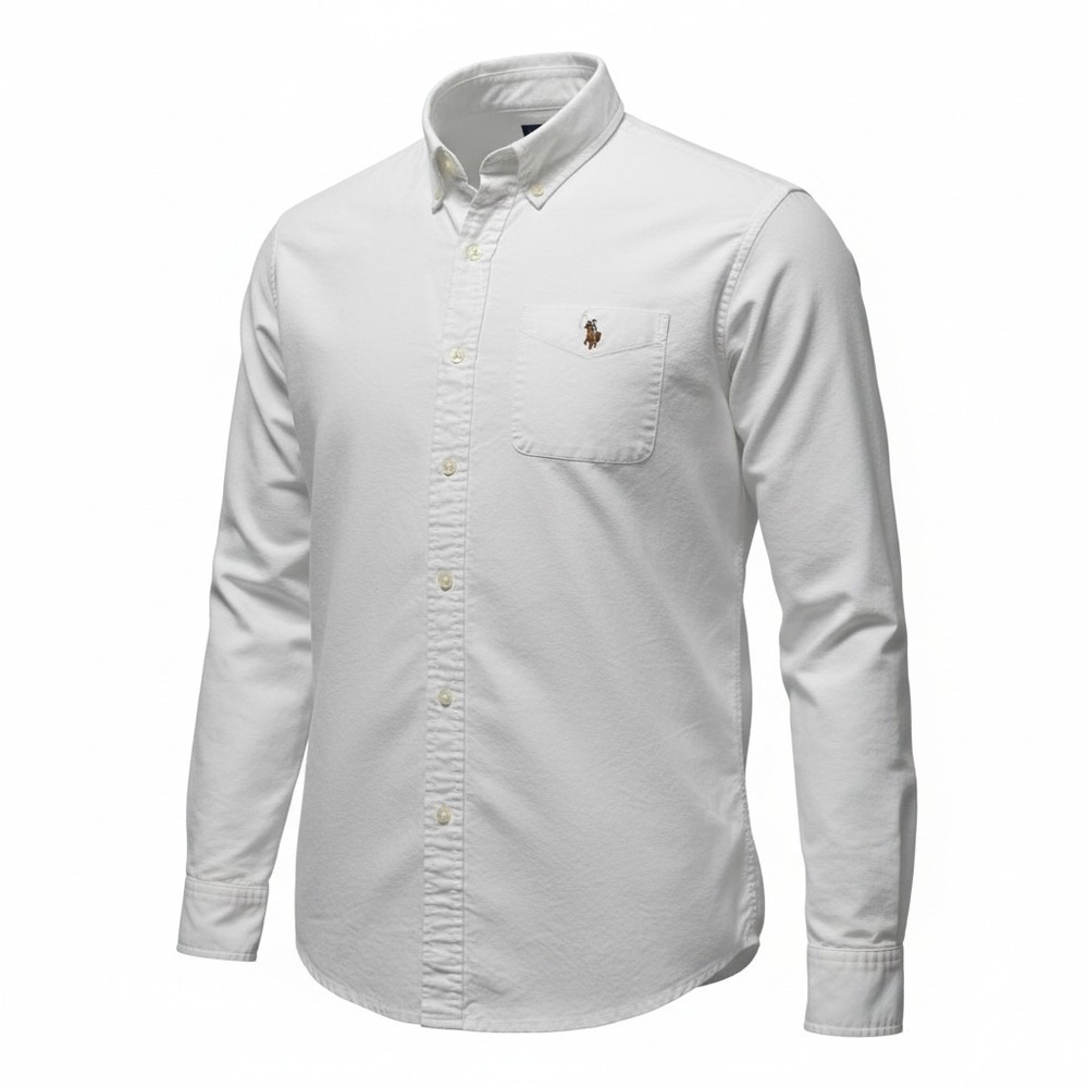 U.S. Polo Assn Button Down Shirt Men M White Excellent Oxford Long Sleeve 11C016